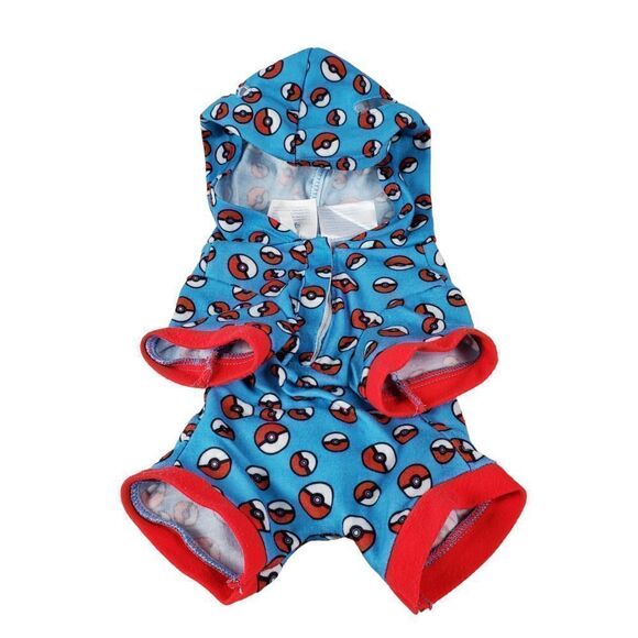 Build A Bear Pokemon Eevee Pokeball Hooded Sleeper Outfit Blue Pajamas Clothes - Picture 1 of 10